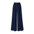 thumbnail image 1 of Fengqque Womens Wide Leg Pants Palazzo Pleated Trouser Woman Elastic High Waisted Loose Fit Lounge Pant Navy XL(XL), 1 of 2