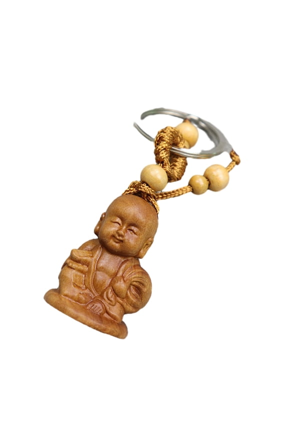 Fengs Shui Peach Buddhas Pendant Keychain Key Chain Buddhas Statue Long Lasting Symbolizes Auspiciousness