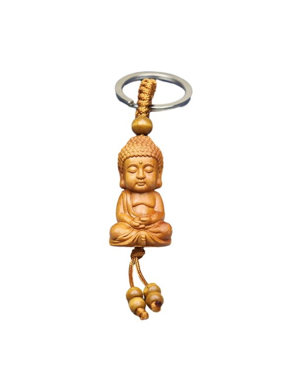 Fengs Shui Peach Buddhas Pendant Keychain Key Chain Buddhas Statue Long Lasting Symbolizes Auspiciousness