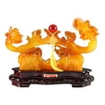 thumbnail image 1 of Fengshui The“吉祥如意” RUYI Statues Best Wishes to Anyone Any Purpose Yellow Resin Artware Wooden Base Home Decor Idea…, 1 of 2