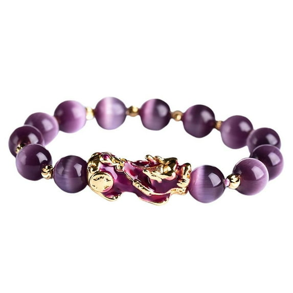Fengshui Wealth Jade 10mm Bead Bracelet Pi Yao Attract Wealth Lucky -