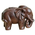 thumbnail image 1 of COCEQUC Chinese Fengshui Wooden Elephant Statue Figurine Ornament hot. Decor` Craft 9CB7 T2V1, 1 of 1