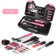 Fylivore 39 Piece Tool Kit,Pink Screwdriver Sets-Toolbox for Women Home,Garage,Office,DIY and Crafts
