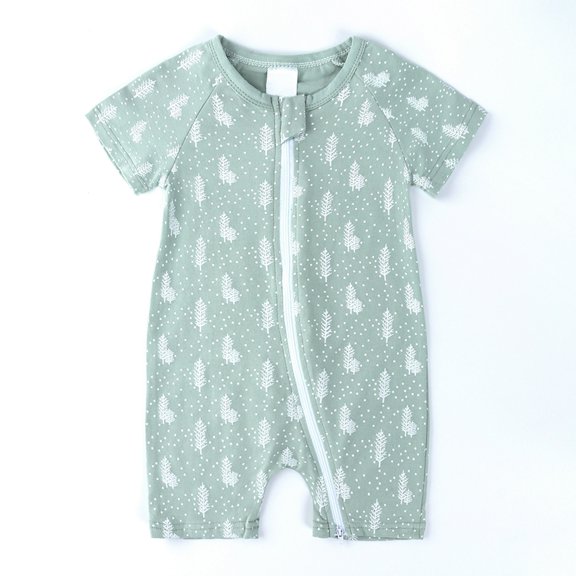 Fengyings Baby Boys and Girls Summer Short Sleeve One-Piece Romper Cute Cartoon Zipper Jumpsuit Outfits