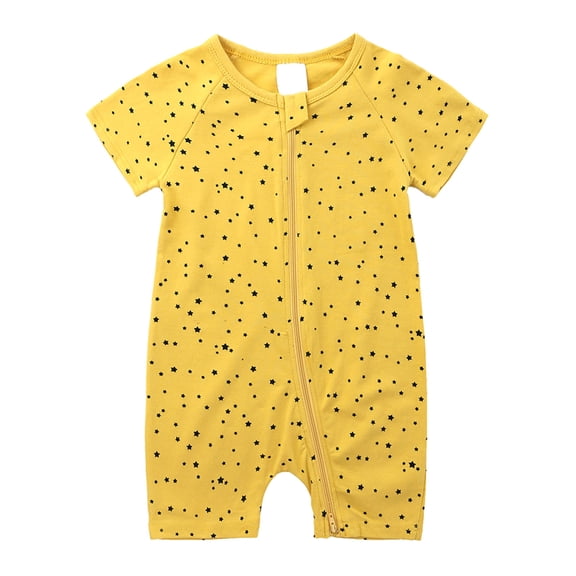 Fengyings Baby Boys and Girls Summer Short Sleeve One-Piece Romper Cute Cartoon Zipper Jumpsuit Outfits