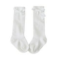 thumbnail image 1 of Fengyings Clearance Baby Girls Knee High Socks Infants Toddlers Bow Knit Socks Cotton Tube Ruffled Stockings, 1 of 5