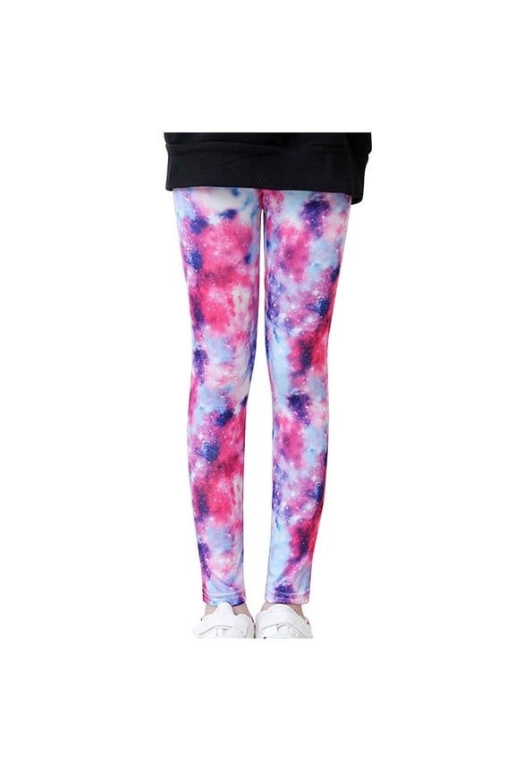 Girl Leggings Kid Rainbow Print Legging Tights Trousers Slim Long Pants
