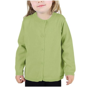 Fengyings Girls Boys Crewneck Cardigan Long Sleeve Children Button Cotton Sweater Uniform Sweaters for Little Girls