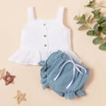 thumbnail image 1 of Fengyings Clearance Infant Baby Girl Summer Clothes Floral Halter Sleeveless Tank Top Ruffle Shorts Cute Outfit Set, 1 of 5
