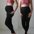 thumbnail image 1 of Fengyings Maternity Leggings with Pockets Over The Belly Womens Black Workout Yoga Pregnancy Pants, 1 of 1