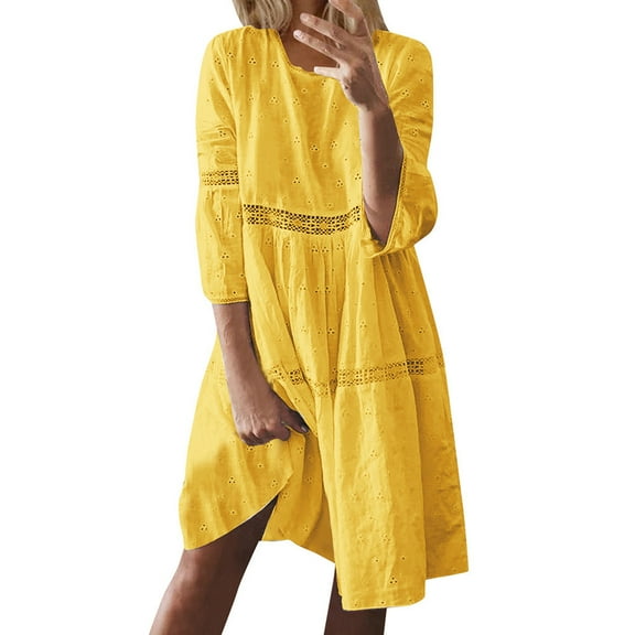 Fengyings Maxi Dresses for Women 2024 Women's Casual Loose-Fit Cotton and Linen Long Sleeve Long Blouse Dresses Maxi Dress