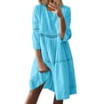 thumbnail image 1 of Fengyings Maxi Dresses for Women 2024 Women's Casual Loose-Fit Cotton and Linen Long Sleeve Long Blouse Dresses Maxi Dress, 1 of 6