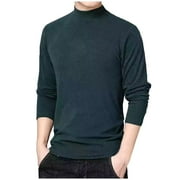 Fengyings Clearance Mens Casual Mock Turtleneck T-Shirts Long Sleeve Thermal Stretchy Pullover Basic Lightweight Undershirt Sweater Tops