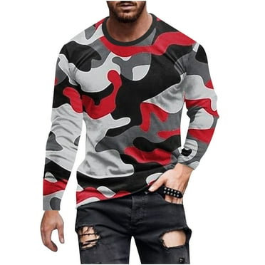 Fengyings Mens Long Sleeve Shirts Crew Neck Casual Tee Shirts Regular Fit Pullover T-Shirts