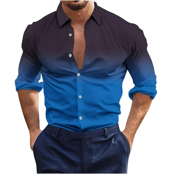 Fengyings Mens Shirt Casual Button Down Shirts Long Sleeve Summer Beach Shirts