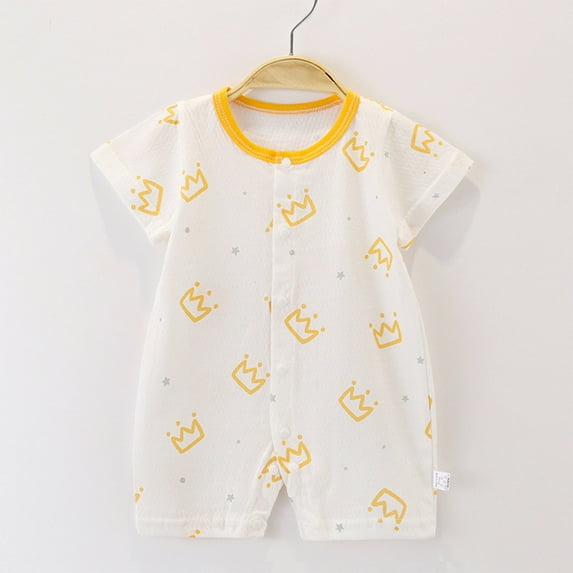 Fengyings Newborn Baby Boy Girl Summer Romper Printed Cotton Romper Jumpsuit Outfits Clothes