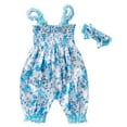 thumbnail image 1 of Fengyings Summer Toddler Girl Romper Clothes Cute Flower Print Lace Trim Backless Romper Jumpsuit, 1 of 9