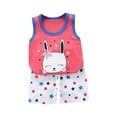 thumbnail image 1 of Fengyings Clearance Toddler Baby Boy Girl Outfits Summer Clothes Set Cotton Sleeveless T-shirt Tops Shirt Short Outfit Set, 1 of 4