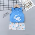 thumbnail image 1 of Fengyings Toddler Baby Boy Girl Outfits Summer Clothes Set Cotton Sleeveless T-shirt Tops Shirt Short Outfit Set, 1 of 4