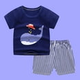 thumbnail image 1 of Fengyings Toddler Boy Girl Clothes Summer Outfits Cotton Short Sleeve T-Shirt and Shorts, 1 of 3