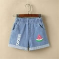 thumbnail image 1 of Fengyings Clearance Toddler Kids Girls Summer Denim Shorts Elastic Waistband Flower Ripped Solid color Jeans, 1 of 3