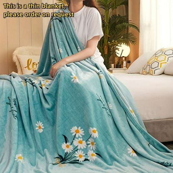 Fengzhiilan Flannel Fleece Throw Blanket, Soft Cozy Warm Cover for Sofa, Bed, Car, All Seasons Decorative Polyester Fiber Blanket with Woven Contemporary Style, Multiple Patterns and Embellishments