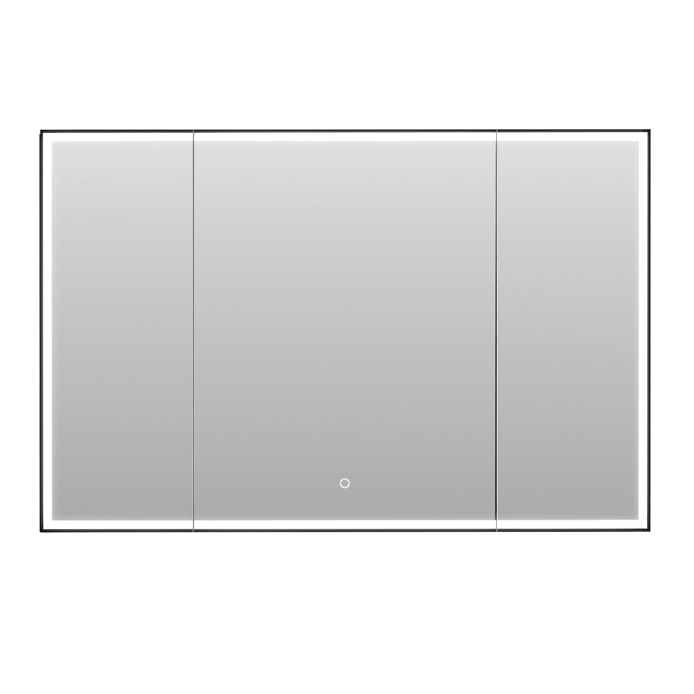 Fenice 48" Matte Black Aluminum LED Medicine Cabinet