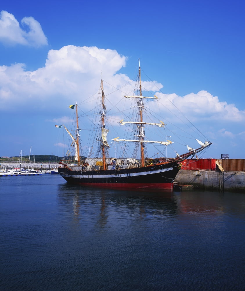 Fenit Co Kerry Ireland Famine Ship Replica The jeanie Johnston Canvas Art - The Irish Image Collection Design Pics (14 x 16)
