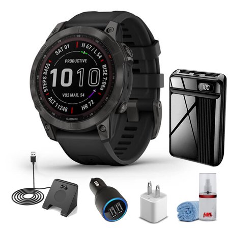 Fenix 7 Sapphire Solar Edition Carbon w/Black Band With Pro Accessory Kit