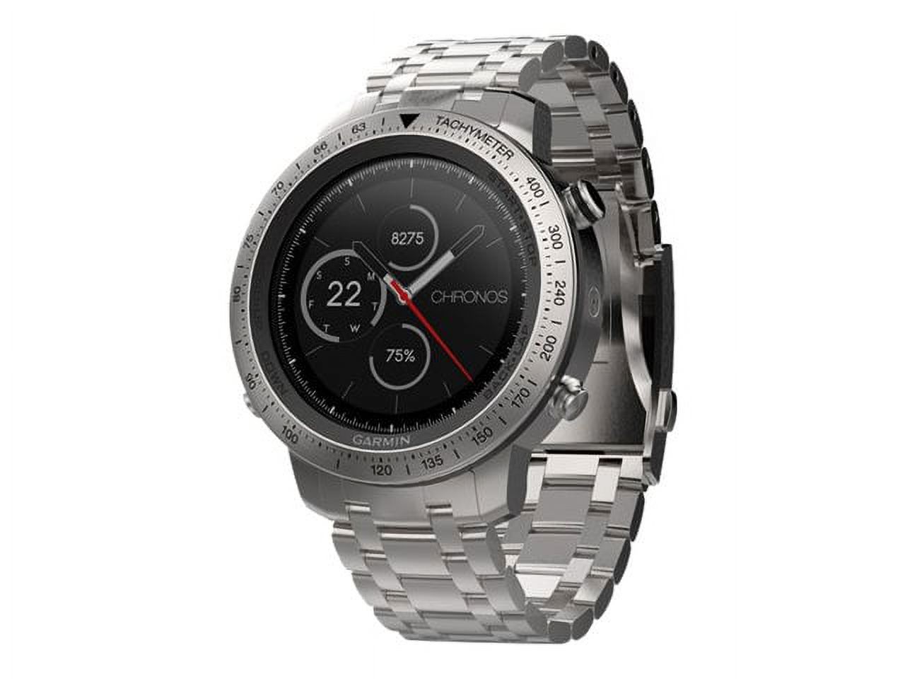 Fenix Chronos GPS Multi Sport Smart Fitness Brushed Stainless Steel Watch - image 1 of 4