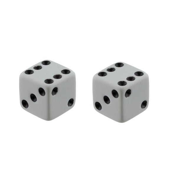 Fenix Dice Schrader Bike Valve Caps, White