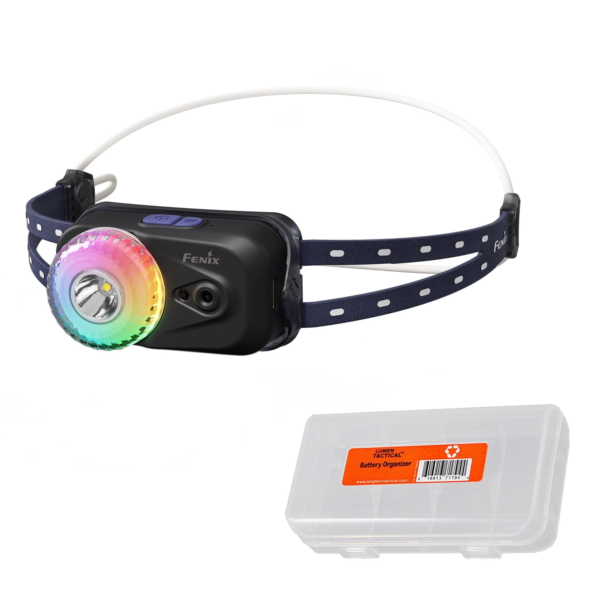 Fenix HL17R 500 Lumen Rechargeable 2-in-1 Magnetic Headlamp and Clip On Flashlight (BK) + LumenTac Organizer