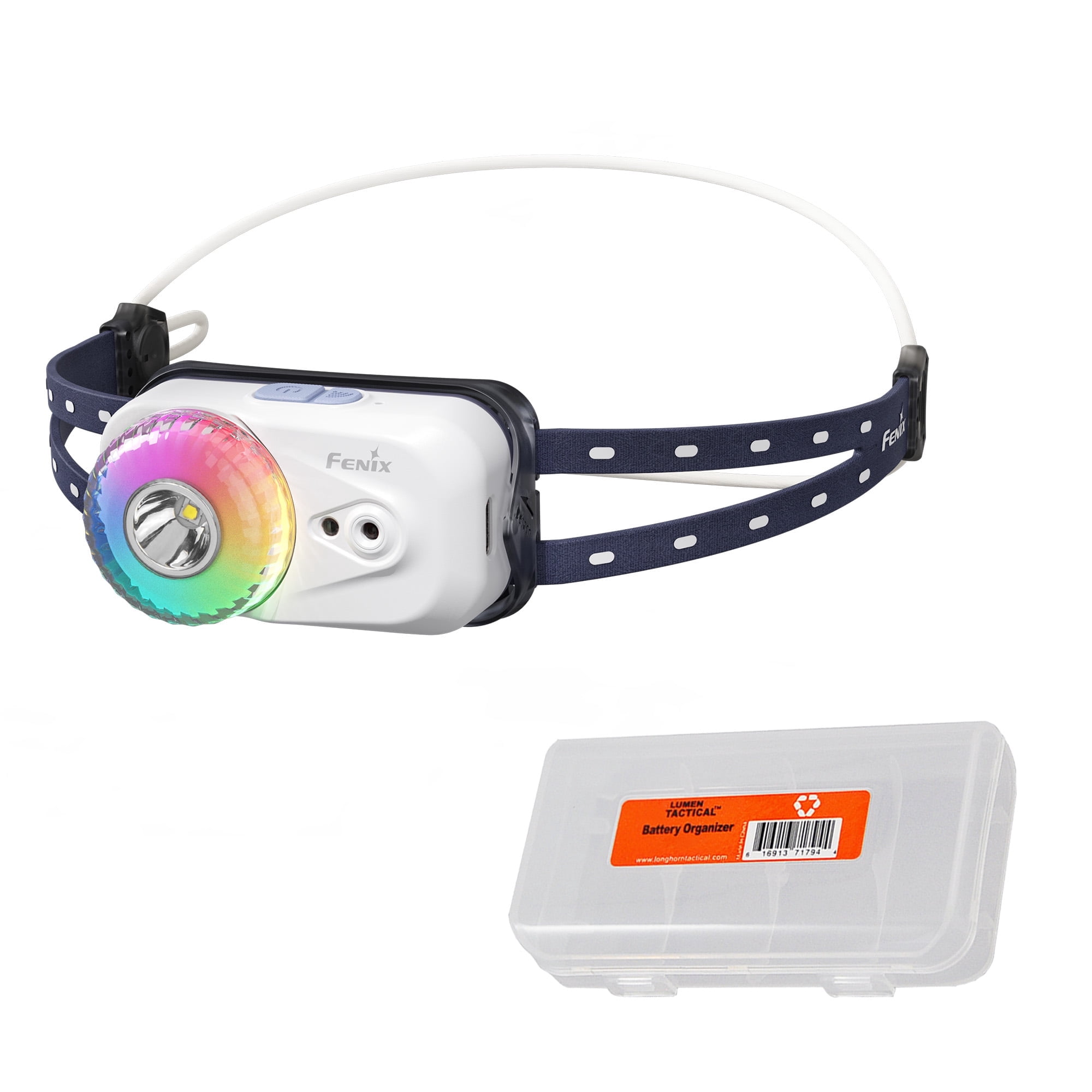 Fenix HL17R 500 Lumen Rechargeable 2-in-1 Magnetic Headlamp and Clip On Flashlight (WT) + LumenTac Organizer