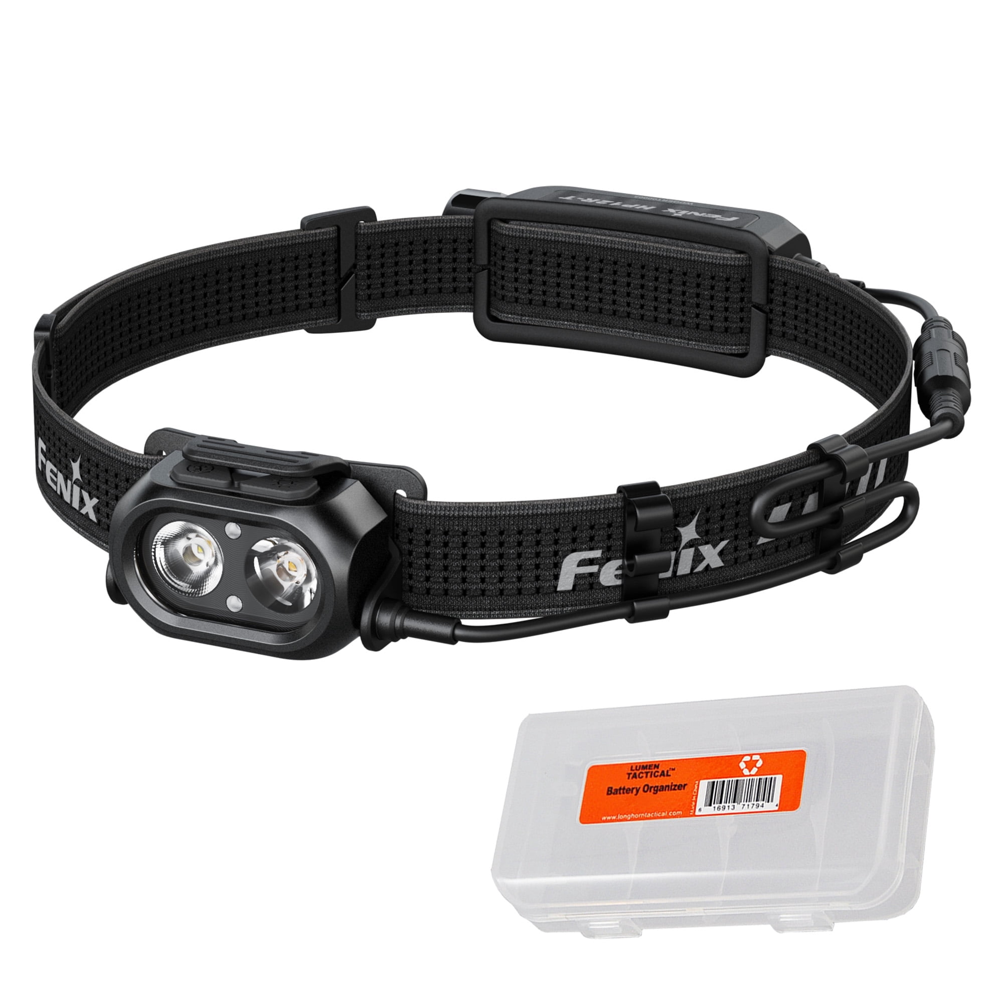 Fenix HP12R-T 1300 Lumen Split Style Running Headlamp (Black) + LumenTac Organizer