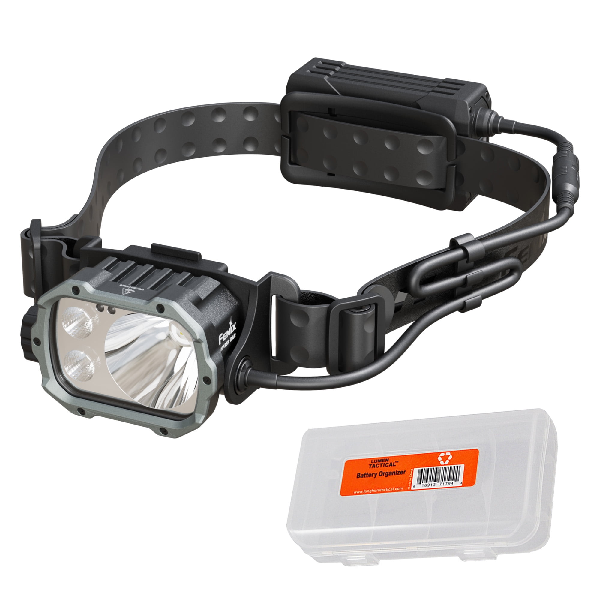Fenix HP35R SAR 4000 Lumen Rechargeable Headlamp with Flame Retardant Headband + LumenTac Organizer