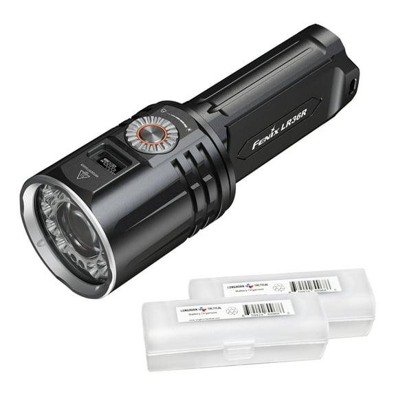 Fenix LR36R 10,000 Lumen LED and LEP Rechargeable Flashlight + 2 LumenTac Organizers