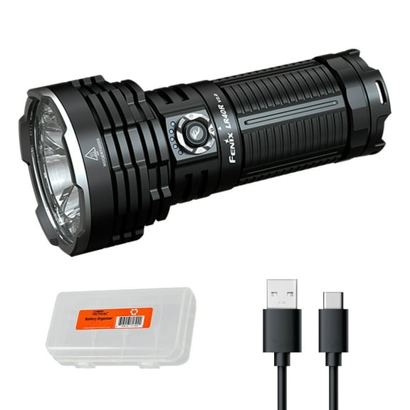 Fenix LR40R V2.0 15,000 Lumen Super Bright Rechargeable Flashlight + LumenTac Cable Organizer