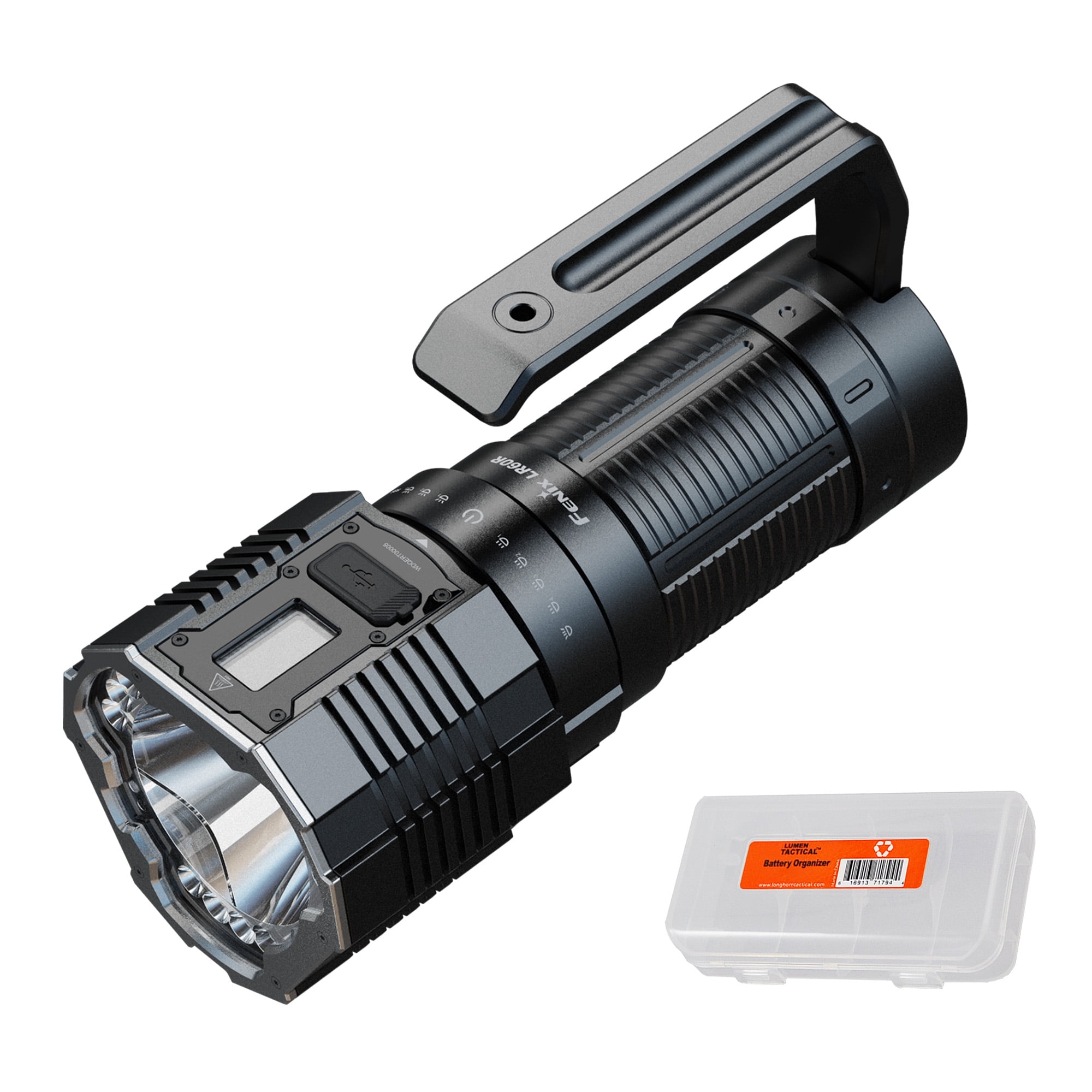Fenix LR60R 21,000 Lumen Super Bright Long-Range Rechargeable Flashlight + LumenTac Organizer