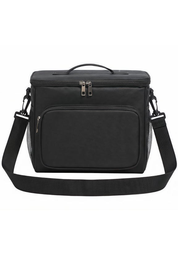 Adult Lunch Box Insulated Tote Bag for Women Men Large Capacity 10.5L Black