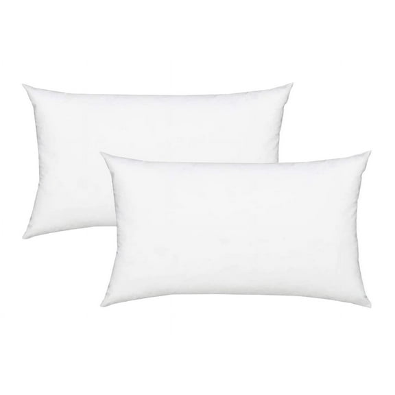 Fennco Styles 100% Polyester Fiber Pillow Filler Insert, White (Rectangular 11"X15", 2-Pack)