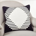 thumbnail image 1 of Fennco Styles 20-inch Kilim Design Down Filled Throw Pillow, Black and White (White ), 1 of 2