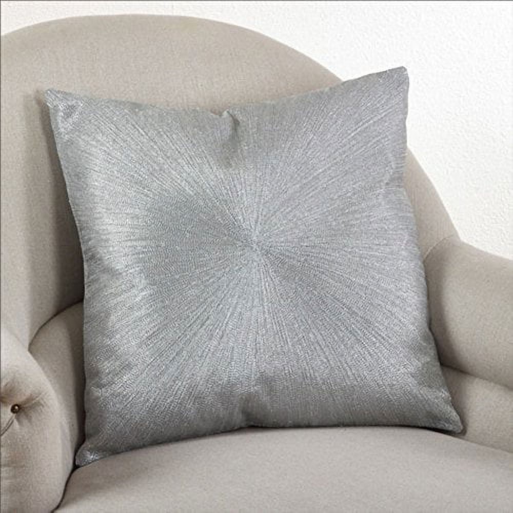 20" Square Silver Cotton Starburst Throw Pillow