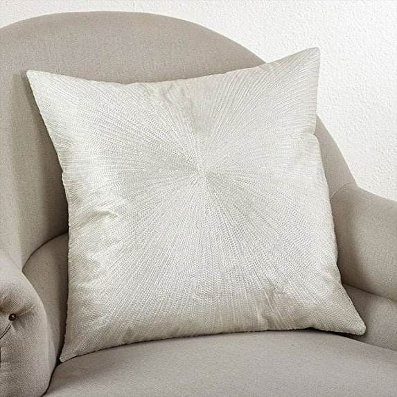 Fennco Styles 20-inch Shimmering Starburst Down Filled Throw Pillow, 4 Colors (Vanilla)
