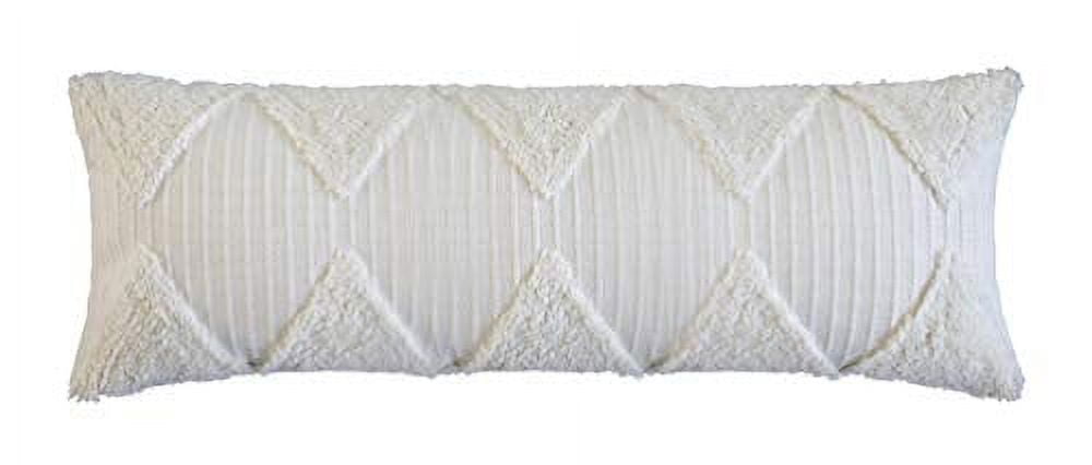 Fennco Styles 30" x 14" White Cotton Decorative Pillow Cover