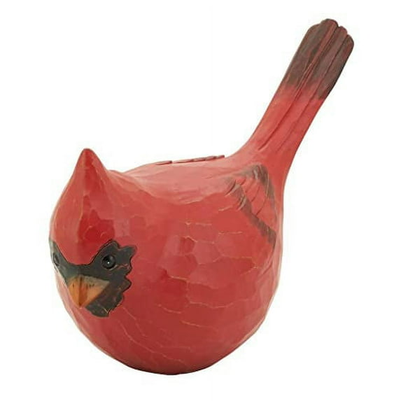 Fennco Styles 5.5" H Decorative Red Resin Perched Cardinal Sculpture Figurine for Farmhouse, Tabletop, Bookshelf, Garden, Christmas and Holiday Décor