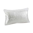 thumbnail image 1 of Fennco Styles Agatha Collection Glamorous Metallic Banded 100% Cotton 12 x 20 Inch Throw Pillow with Case & Insert â€“ Silver Lumbar Pillow for Couch, Bedroom and Living Room DÃ©cor, 1 of 2