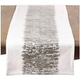 thumbnail image 1 of Fennco Styles Agatha Collection Glamorous Metallic Banded 100% Cotton 16 x 120 Inch Table Runner – Silver Table Cover for Wedding, Family Gathering, Special Events and Home Décor, 1 of 3