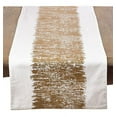 thumbnail image 1 of Fennco Styles Agatha Collection Glamorous Metallic Banded 100% Cotton 16 x 90 Inch Table Runner – Gold Table Cover for Wedding, Family Gathering, Special Events and Home Décor, 1 of 3