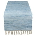 thumbnail image 1 of Fennco Styles Amalfi Collection Rustic Tasseled Chindi 100% Pure Cotton 16 x 72 Inch Table Runner – Aqua Table Runner for Banquets, Dinner Parties, Special Events and Home Décor, 1 of 5