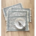 thumbnail image 1 of Fennco Styles Antique Turkish Printed with Fringe Placemats 14" W x 19" L, Set of 4 - Blue Oriental Woven Table Mats for Dining Room, Banquets, Family Gatherings, and Holidays, 1 of 5
